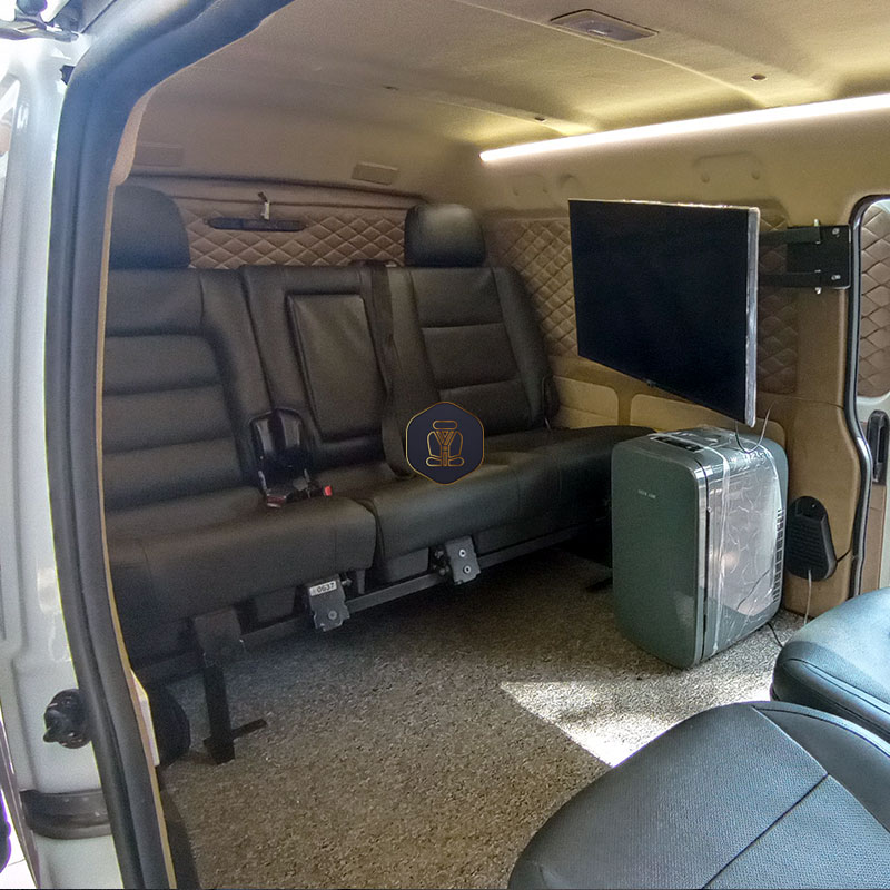 تجهیز کمپر اینرودز- نصب صندلی، یخچال و تلویزیون و سایر تجهیزات